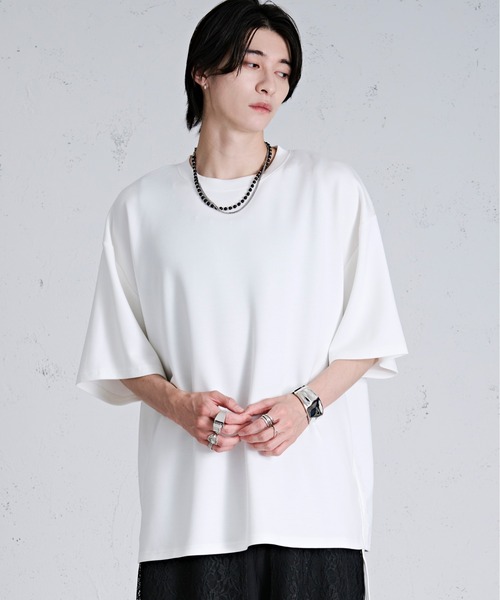 Ellno Loset（エルノロゼット）の「サイドドロストポンチTシャツ（Tシャツ/カットソー・メンズ・オフホワイト/ブラック/ブルー・MEDIUM/SMALL/LARGE）」の20枚目の写真