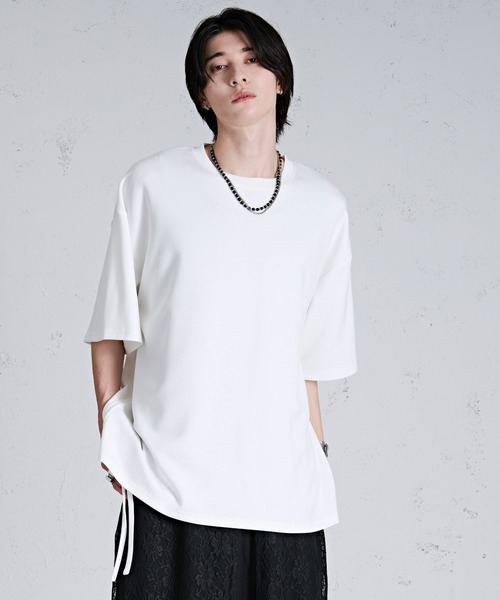 Ellno Loset（エルノロゼット）の「サイドドロストポンチTシャツ（Tシャツ/カットソー・メンズ・オフホワイト/ブラック/ブルー・MEDIUM/SMALL/LARGE）」の15枚目の写真