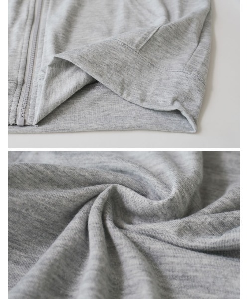 Re:EDIT（リエディ）の「[UVカット][大きいサイズ有]天竺フード付[UVカット][大きいサイズ有]天竺フード付きパーカーきパーカー（パーカー・レディース・杢グレー/オフホワイト/ネイビー/ブラック/ライトベージュ・SMALL/MEDIUM/LARGE/X-LARGE/XX-LARGE）」の11枚目の写真