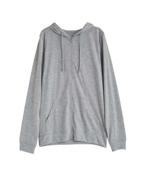 Re:EDIT（リエディ）の「[UVカット][大きいサイズ有]天竺フード付[UVカット][大きいサイズ有]天竺フード付きパーカーきパーカー（パーカー・レディース・杢グレー/オフホワイト/ネイビー/ブラック/ライトベージュ・SMALL/MEDIUM/LARGE/X-LARGE/XX-LARGE）」の8枚目の写真