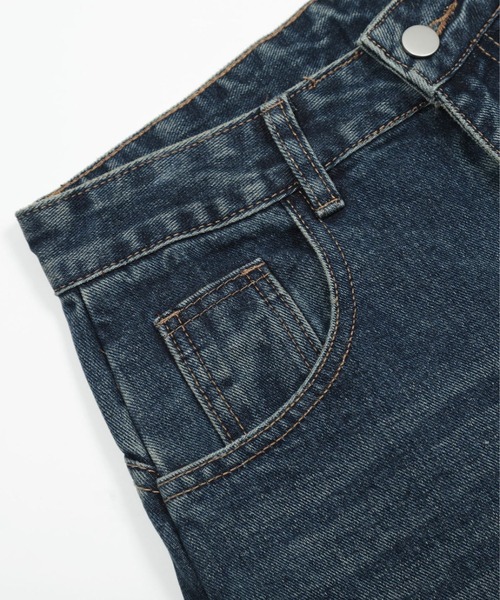 HOOK（フック）の「クラッシュ加工ワイドカーブデニムパンツ　ダメージ加工（デニムパンツ・メンズ・ネイビー/ライトブルー・SMALL/MEDIUM/LARGE）」の17枚目の写真