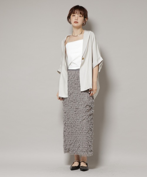 NANO universe（ナノユニバース）の「ストレッチポンチカップ付きベアトップキャミソール（キャミソール・レディース・ホワイト・S/M）」の7枚目の写真