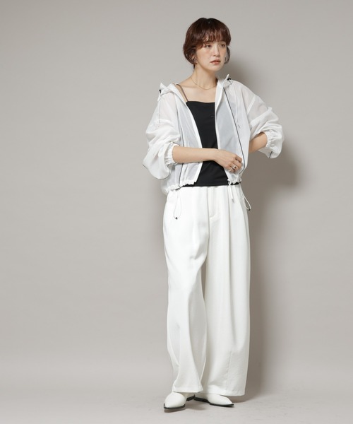 NANO universe（ナノユニバース）の「ストレッチポンチカップ付きベアトップキャミソール（キャミソール・レディース・ホワイト・S/M）」の15枚目の写真