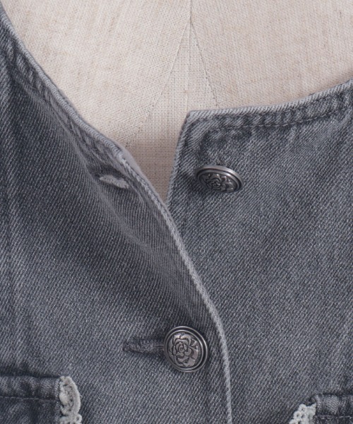 axes femme（アクシーズファム）の「プチフリルデニムベスト（ベスト・レディース・グレー/ケミカルウォッシュ・FREE）」の18枚目の写真