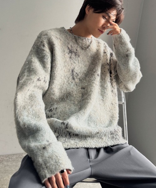 Java(ジャバ)の「《JaVaジャバコラボ》視線を釘付け。アブストラクト柄ニットプルオーバー(長袖)(ニット/セーター・メンズ・チャコール/グレー・MEDIUM/LARGE/X-LARGE)」の5枚目の写真