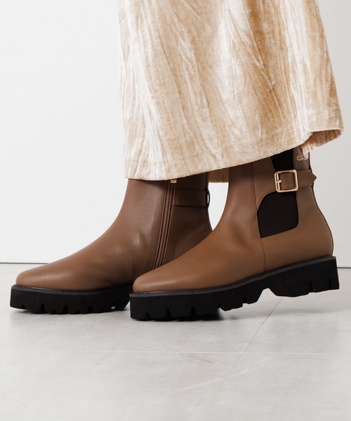 HIMIKO(ヒミコ)の「【HIMIKO】【撥水】トラックソールサイドゴアベルトブーツ/651406(ブーツ・レディース・ブラック/ダークブラウン/ブラウン・23.5cm/22.5cm/22.0cm/26.0cm/25.5cm/23.0cm/26.5cm/25.0cm/24.5cm/24.0cm/21.5cm)」の3枚目の写真