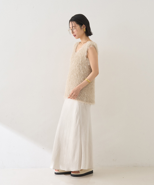 Rouge vif Anna（ルージュヴィフアンナ）の「コンビフェザーニットベスト（ニット/セーター・レディース・アイボリー/ベージュ・フリー）」の18枚目の写真