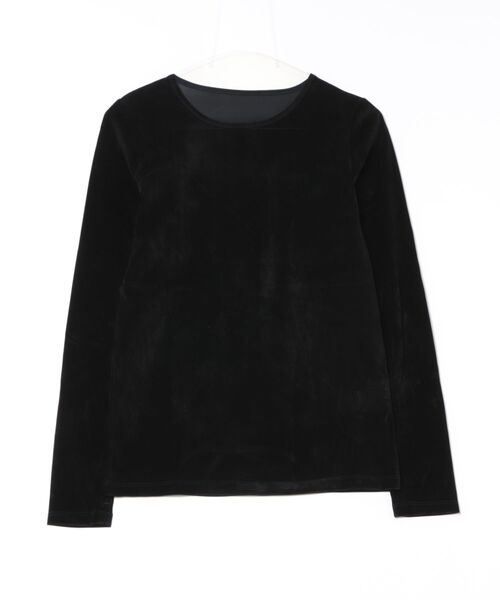 UNDOVE（アンドゥーブ）の「UNDOVE　ベロア風フロッキ－シアートップス　(シアー/薄手/春服)（Tシャツ/カットソー・レディース・ライトグレー/ブラック・MEDIUM/LARGE/X-LARGE）」の9枚目の写真