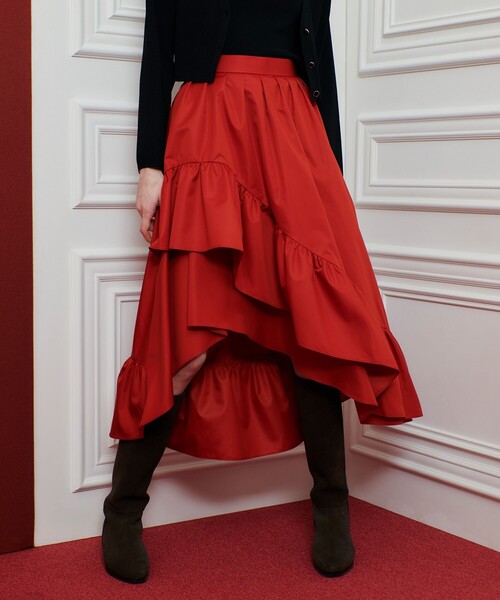 セール】【LOULOU WILLOUGHBY】レイヤーアシンメトリースカート