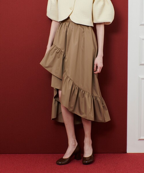 セール】【LOULOU WILLOUGHBY】レイヤーアシンメトリースカート