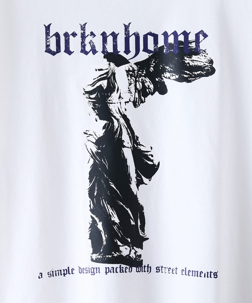 brknhome(ブロークンホーム)の「【brknhome/ブロークンホーム】アーティスティック オーバーサイズ プリントTシャツ(Tシャツ/カットソー・メンズ・ホワイト/ブラック・MEDIUM/LARGE)」の7枚目の写真