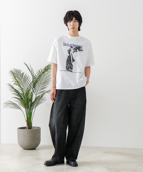 brknhome(ブロークンホーム)の「【brknhome/ブロークンホーム】アーティスティック オーバーサイズ プリントTシャツ(Tシャツ/カットソー・メンズ・ホワイト/ブラック・MEDIUM/LARGE)」の19枚目の写真