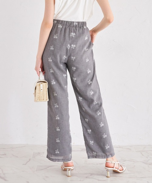 tocco closet（トッコ　クローゼット）の「【ZOZO限定】ミニフラワーエンブロイダリーパンツ　※セットアップ可能（その他パンツ・レディース・ブラック/グレー・M）」の10枚目の写真