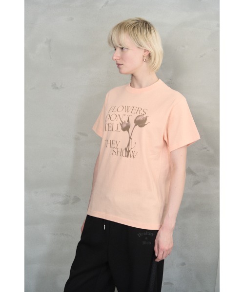 Muel Chic(ミュエルシック)の「Flower Tshirt フラワーTシャツ(Tシャツ/カットソー・レディース・ライトピンク/オフホワイト/ベージュ・FREE)」の14枚目の写真