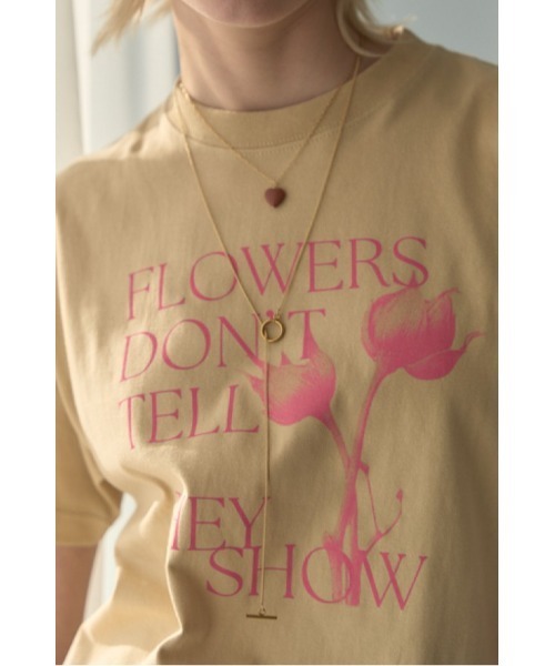 Muel Chic(ミュエルシック)の「Flower Tshirt フラワーTシャツ(Tシャツ/カットソー・レディース・ライトピンク/オフホワイト/ベージュ・FREE)」の11枚目の写真