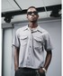 ANDER HUNK（アンダーハンク）の「Studs Design Stripe Open-Colour Shirt / スタッズデザインストライプオープンカラーシャツ（シャツ/ブラウス・LARGE）」