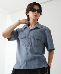 ANDER HUNK(A_[nN)Studs Design Stripe Open-Colour Shirt / X^bYfUCXgCvI[vJ[Vc(Vc/uEX)