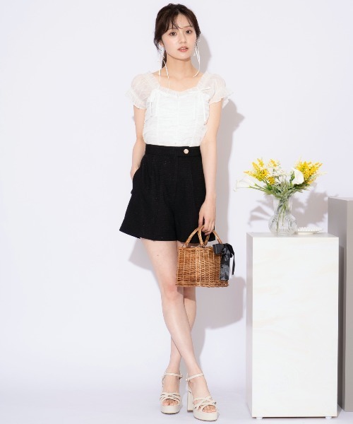 WILLSELECTION(ウィルセレクション)の「チュールギャザートップス(シャツ/ブラウス・レディース・ピンク/ダークブラウン/ブラック/オフホワイト・FREE)」の14枚目の写真