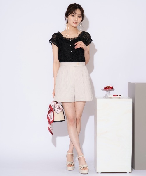 WILLSELECTION(ウィルセレクション)の「チュールギャザートップス(シャツ/ブラウス・レディース・ピンク/ダークブラウン/ブラック/オフホワイト・FREE)」の18枚目の写真