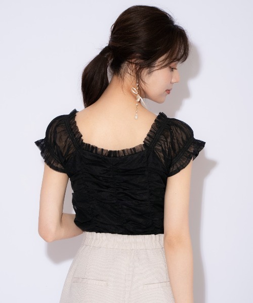 WILLSELECTION(ウィルセレクション)の「チュールギャザートップス(シャツ/ブラウス・レディース・ピンク/ダークブラウン/ブラック/オフホワイト・FREE)」の20枚目の写真