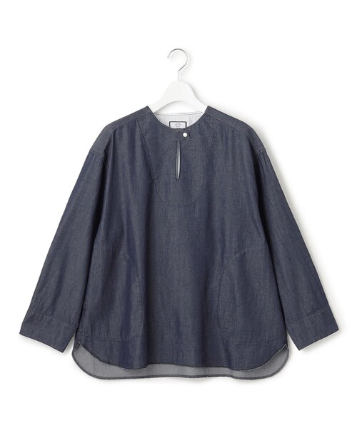 J.PRESS YORK STREET（ジェイプレスヨークストリート）の「【WOMEN】ダンガリーデニム ブラウス（シャツ/ブラウス・レディース・ダルブルー系/ネイビー系・F）」の2枚目の写真