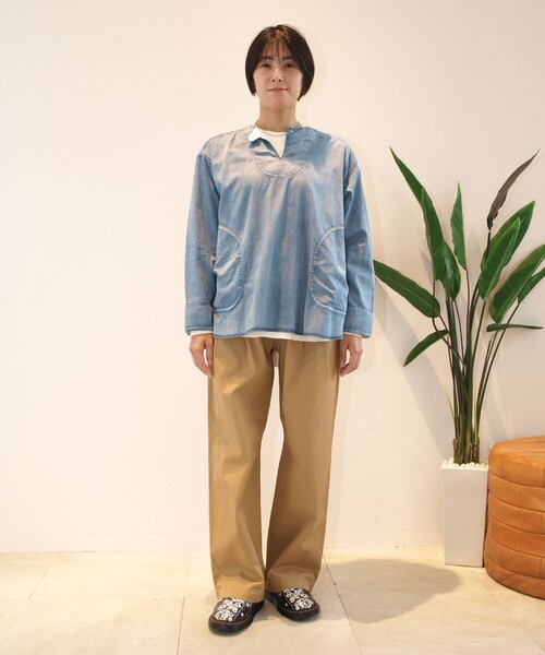 J.PRESS YORK STREET（ジェイプレスヨークストリート）の「【WOMEN】ダンガリーデニム ブラウス（シャツ/ブラウス・レディース・ダルブルー系/ネイビー系・F）」の3枚目の写真