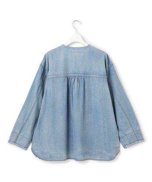 J.PRESS YORK STREET（ジェイプレスヨークストリート）の「【WOMEN】ダンガリーデニム ブラウス（シャツ/ブラウス・レディース・ダルブルー系/ネイビー系・F）」の5枚目の写真