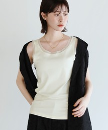 W FACE MIX MESH GATHER N/S TOPS（タンクトップ）｜CLANE（クラネ）の