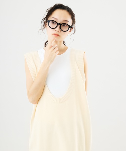 Muscat(マスカット)の「スポンジニット 深Uネックロングワンピース(ワンピース・レディース・ブラック/ブラウン/クリーム・F)」の20枚目の写真