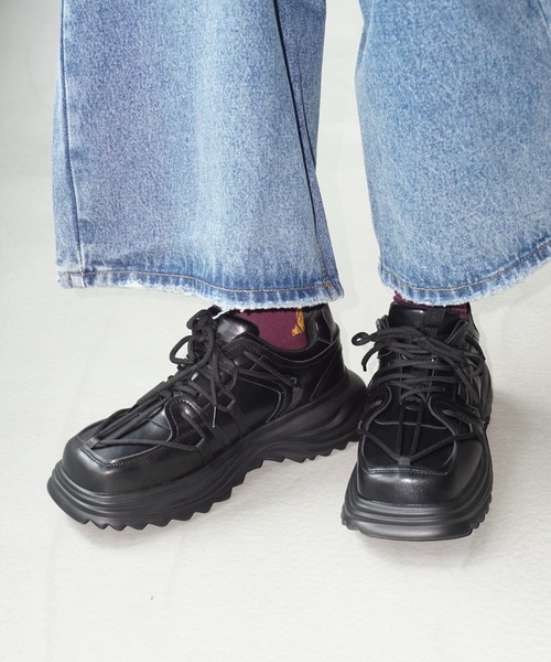 WESTBOY(ウエストボーイ)の「厚底レザースニーカー WO25S13SH06【WB ORIGINALS】(スニーカー・メンズ・ブラック・44/41/42/43)」の4枚目の写真