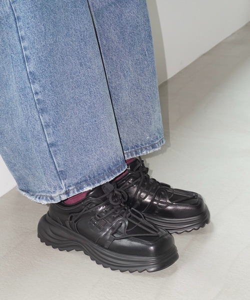 WESTBOY(ウエストボーイ)の「厚底レザースニーカー WO25S13SH06【WB ORIGINALS】(スニーカー・メンズ・ブラック・44/41/42/43)」の5枚目の写真