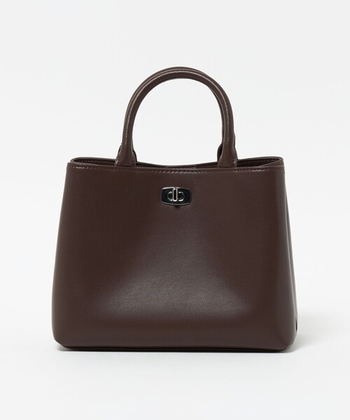 UNITED ARROWS（ユナイテッドアローズ）の「クラスプ スクエア ミニトートバッグ（トートバッグ・レディース・オフホワイト/ブラウン系/ブラック・FREE）」の5枚目の写真