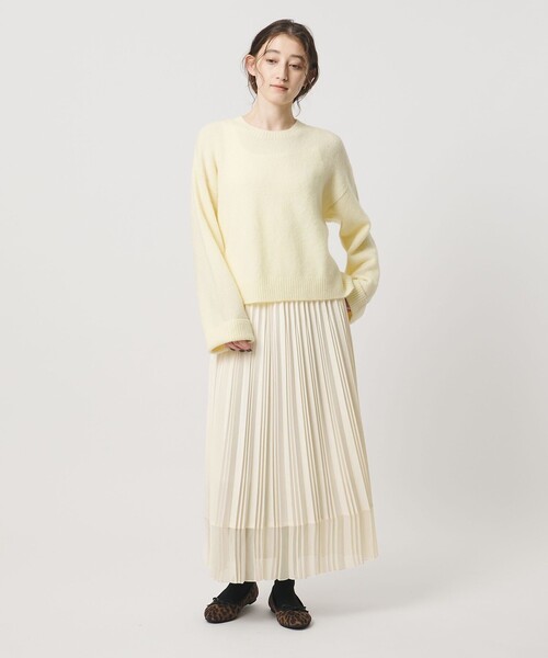 UNITED ARROWS（ユナイテッドアローズ）の「シアー コンビ プリーツ スカート（スカート・レディース・オフホワイト/ダークグレー/ブラック・36/38）」の9枚目の写真