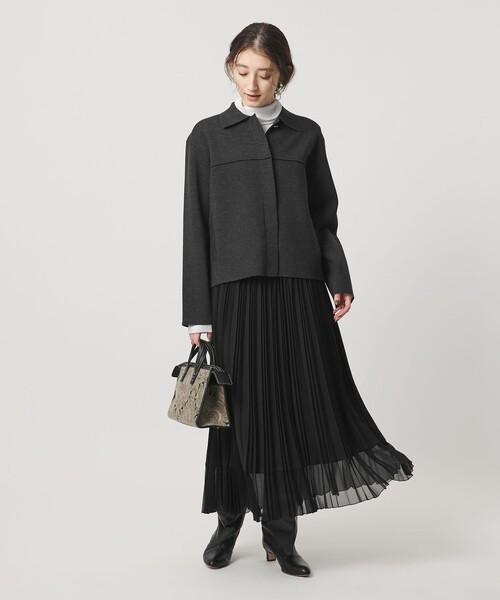 UNITED ARROWS（ユナイテッドアローズ）の「シアー コンビ プリーツ スカート（スカート・レディース・オフホワイト/ダークグレー/ブラック・36/38）」の12枚目の写真