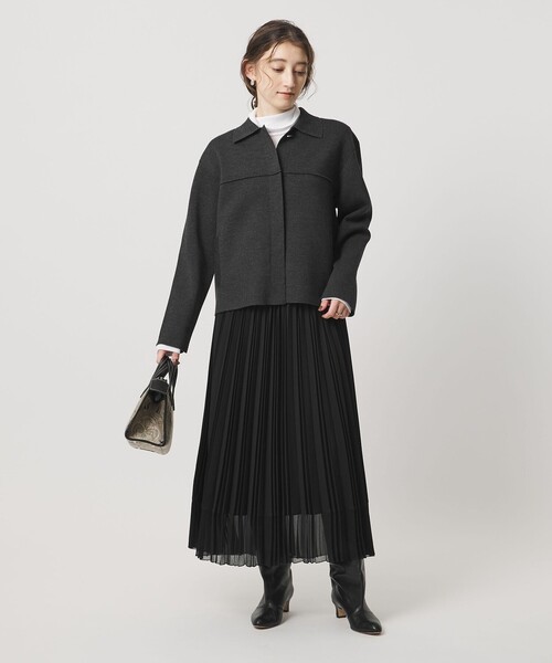 UNITED ARROWS（ユナイテッドアローズ）の「シアー コンビ プリーツ スカート（スカート・レディース・オフホワイト/ダークグレー/ブラック・36/38）」の13枚目の写真