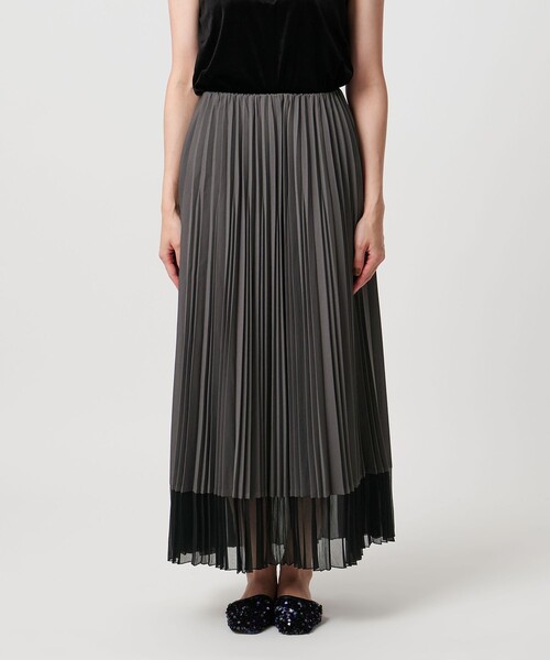 UNITED ARROWS（ユナイテッドアローズ）の「シアー コンビ プリーツ スカート（スカート・レディース・オフホワイト/ダークグレー/ブラック・36/38）」の16枚目の写真