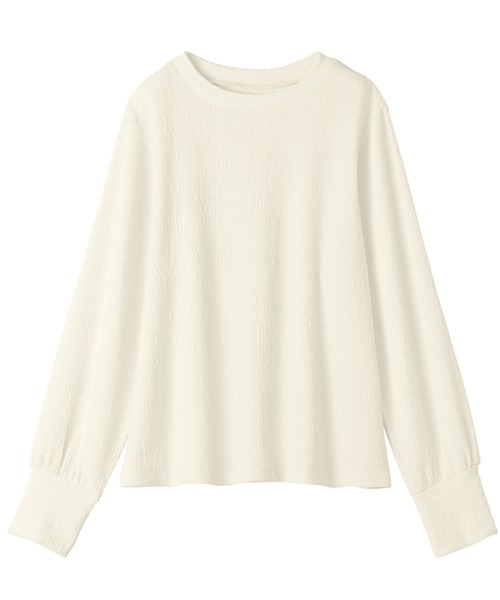 alotta（アロッタ）の「ふんわりパフ袖カットジャガードトップス（Tシャツ/カットソー・レディース・グレイッシュベージュ/アイボリー/ワインレッド/ブラウン・L/M/LL）」の21枚目の写真