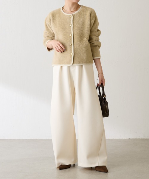 COLLAGE GALLARDAGALANTE（コラージュガリャルダガランテ）の「裾切替ダンボールパンツ（その他パンツ・レディース・ブラウン/アイボリー・0/1）」の19枚目の写真