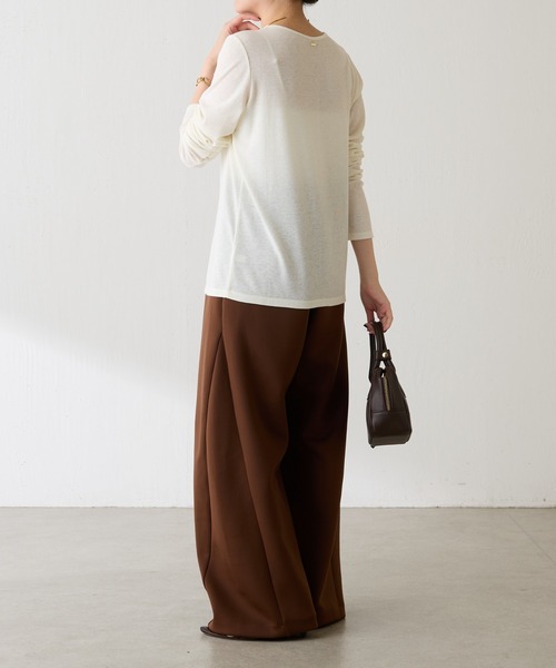 COLLAGE GALLARDAGALANTE（コラージュガリャルダガランテ）の「裾切替ダンボールパンツ（その他パンツ・レディース・ブラウン/アイボリー・0/1）」の6枚目の写真