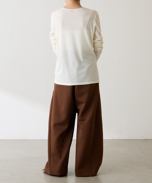 COLLAGE GALLARDAGALANTE（コラージュガリャルダガランテ）の「裾切替ダンボールパンツ（その他パンツ・レディース・ブラウン/アイボリー・0/1）」の7枚目の写真
