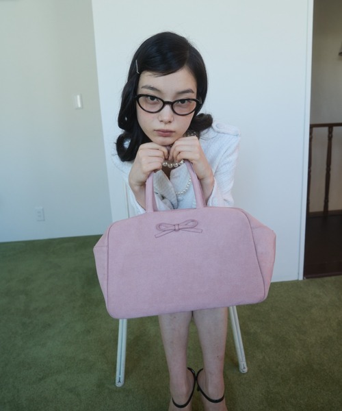 ちゃむちゃむ FEKETE 2wayリボンスエードボストンバッグ FEKETE ボストンバッグ suede 2way ribbon bag / 2WAY リボン