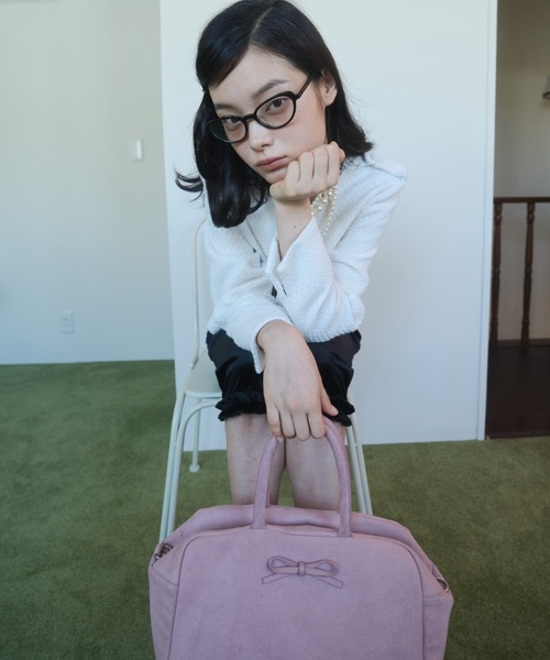suede 2way ribbon bag / 2WAY リボンスエードボストンバッグ