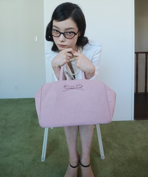 suede 2way ribbon bag / 2WAY リボンスエードボストンバッグ