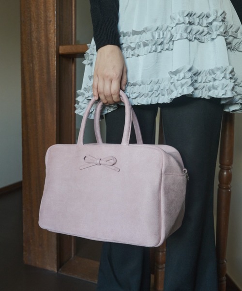 バッグ FEKETE SUEDE 2WAY RIBBON BOSTON BAG FEKETE ボストンバッグ suede 2way ribbon bag / 2WAY リボン