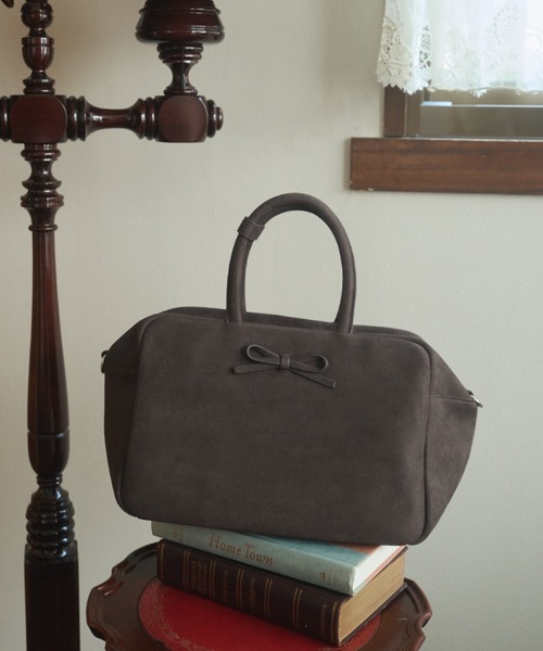 suede 2way ribbon bag / 2WAY リボンスエードボストンバッグ