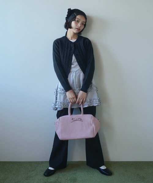 suede 2way ribbon bag / 2WAY リボンスエードボストンバッグ