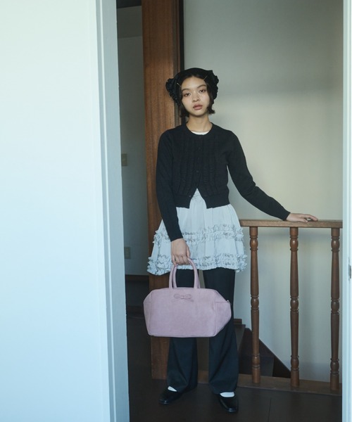 FEKETE（フェケテ）の「suede 2way ribbon bag / 2WAY リボンスエードボストンバッグ（ボストンバッグ・レディース・ピンク/ブラウン・FREE）」の11枚目の写真