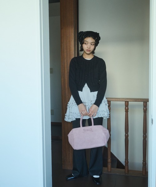 ちゃむちゃむ FEKETE 2wayリボンスエードボストンバッグ FEKETE ボストンバッグ suede 2way ribbon bag / 2WAY リボン