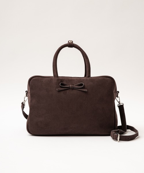 suede 2way ribbon bag / 2WAY リボンスエードボストンバッグ