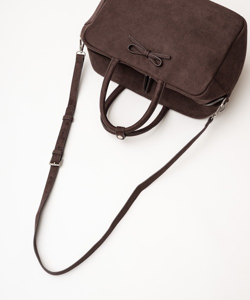 セール】suede 2way ribbon bag / 2WAY リボンスエードボストンバッグ